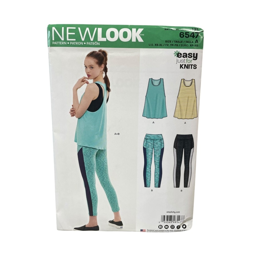 New Look Sewing Pattern 6547 Women XS-XL Multi Athleisure Tank Leggings